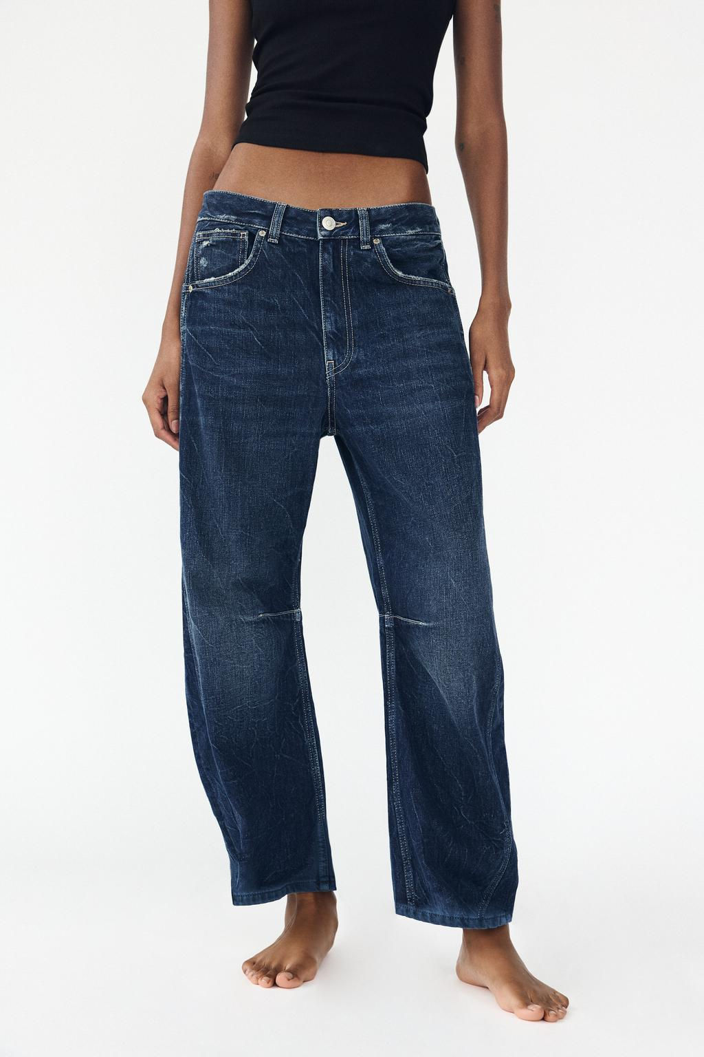 RELAXED BALLOON MID-WAIST TRF JEANS - Zara фото 3