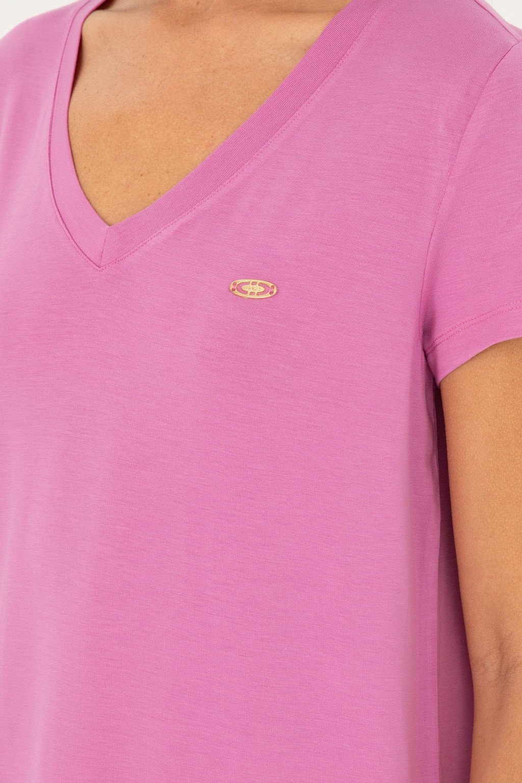 U. S. Polo Assn / Женская фиолетовая базовая футболка с v-образным вырезом - U.s. polo assn фото 14