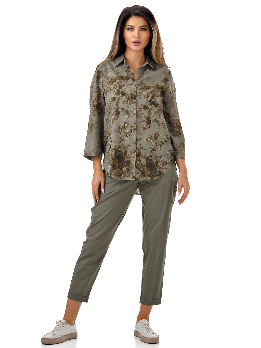 Рубашка 100% лён умягченный и варёный - А+б коллекция фото 4