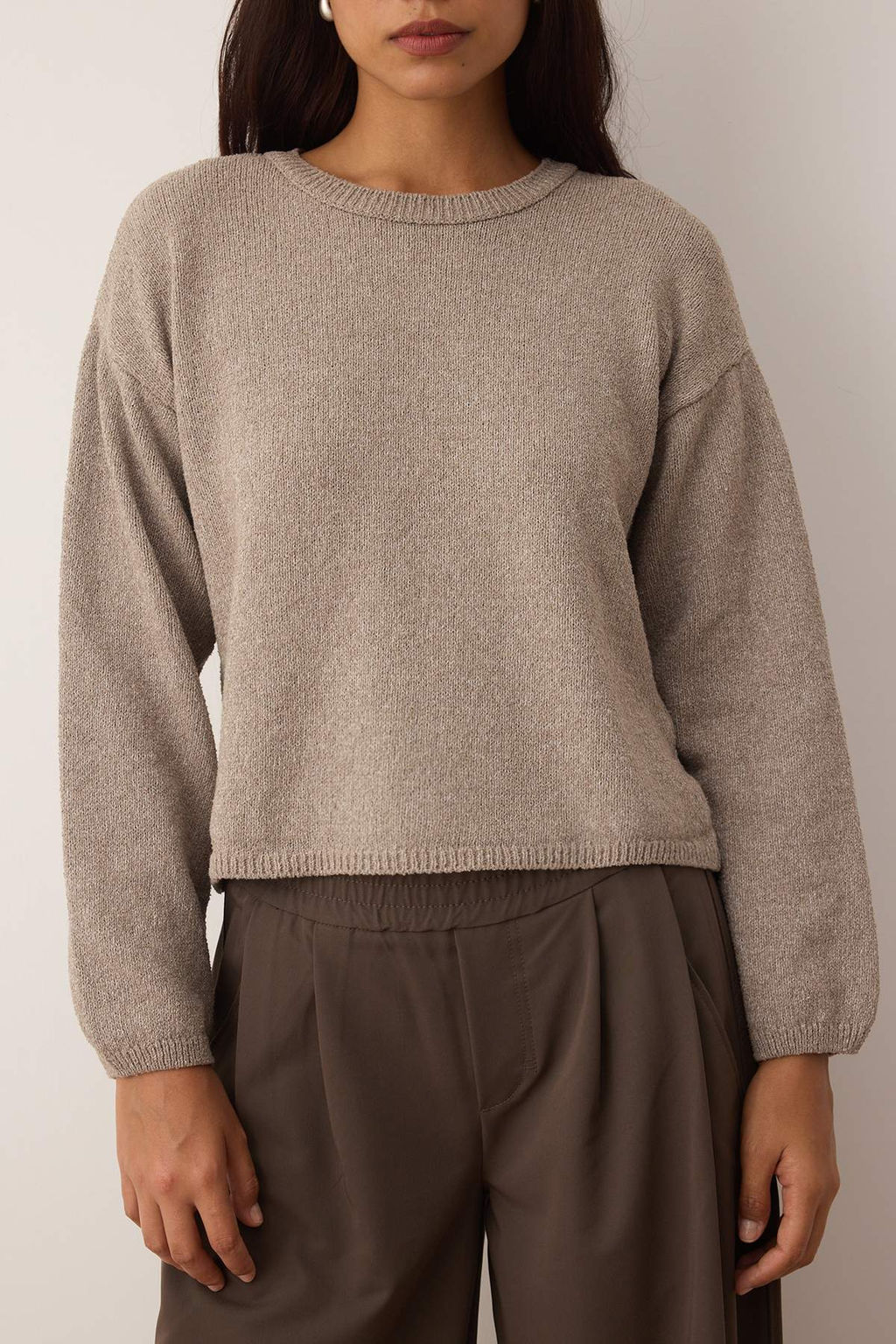 More Sustainable Vizon Pamuklu Genis Kal?p Basic Triko Kazak TWOAW26KZ00107