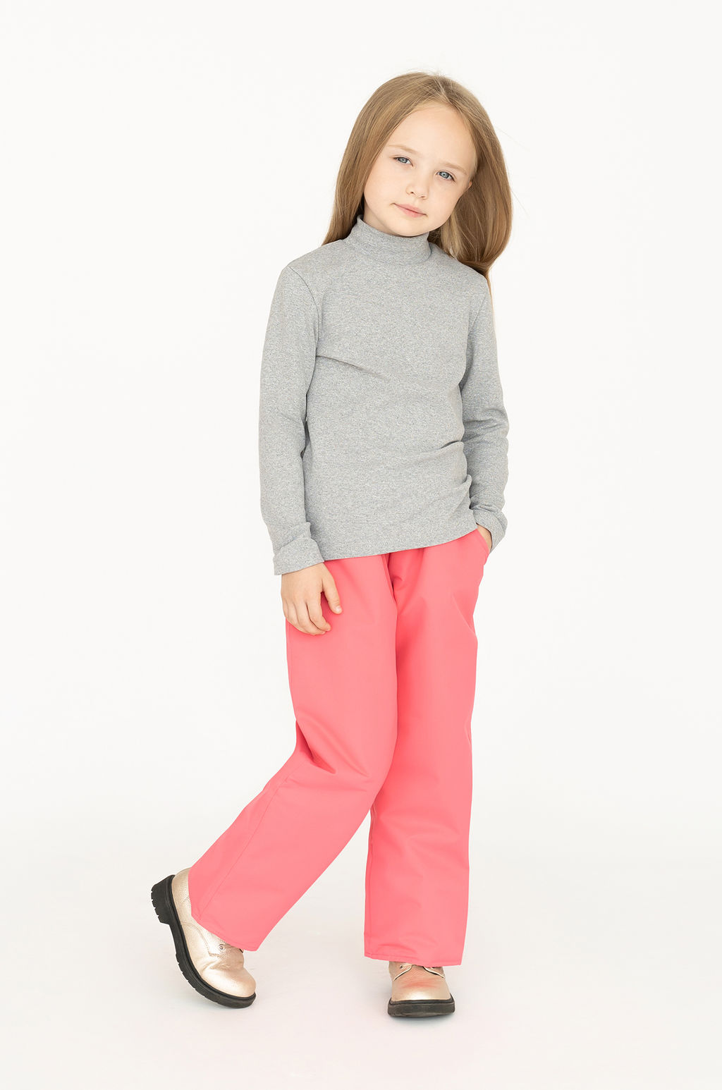 Брюки на поясе демисезонные розовые