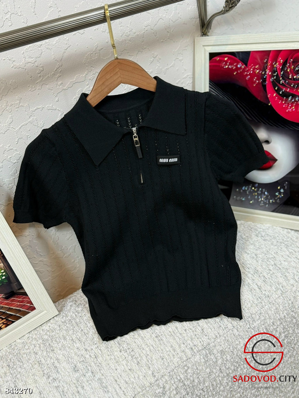 Футболка женская на полузамке