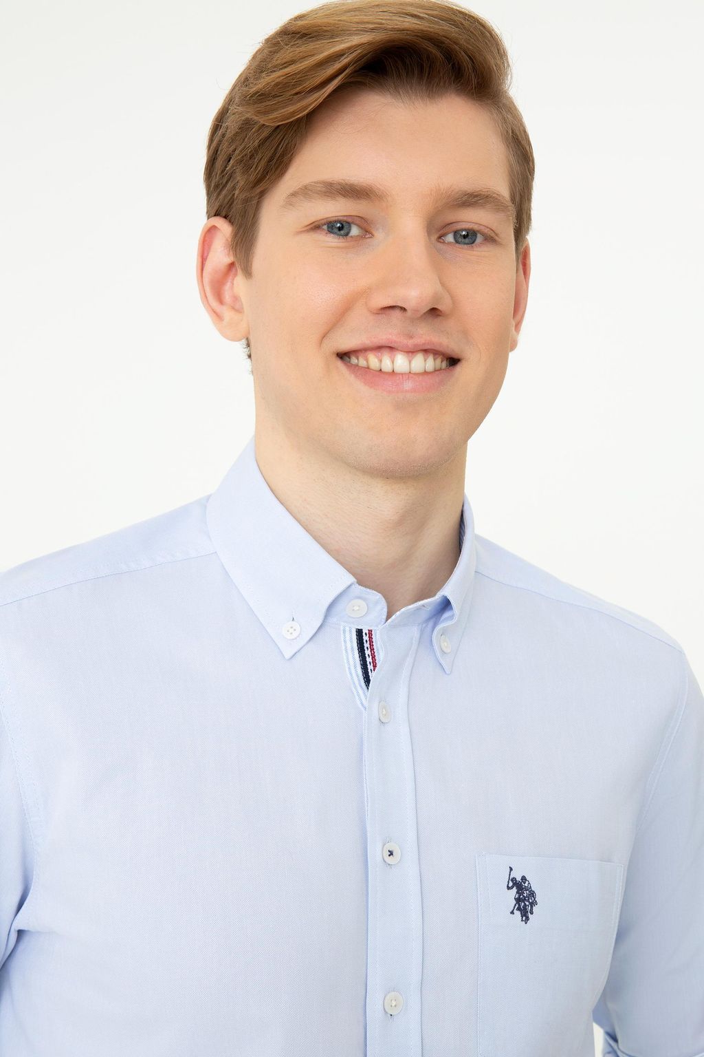 U. S. Polo Assn Мужская голубая рубашка с длинным рукавом - U.s. polo assn фото 2