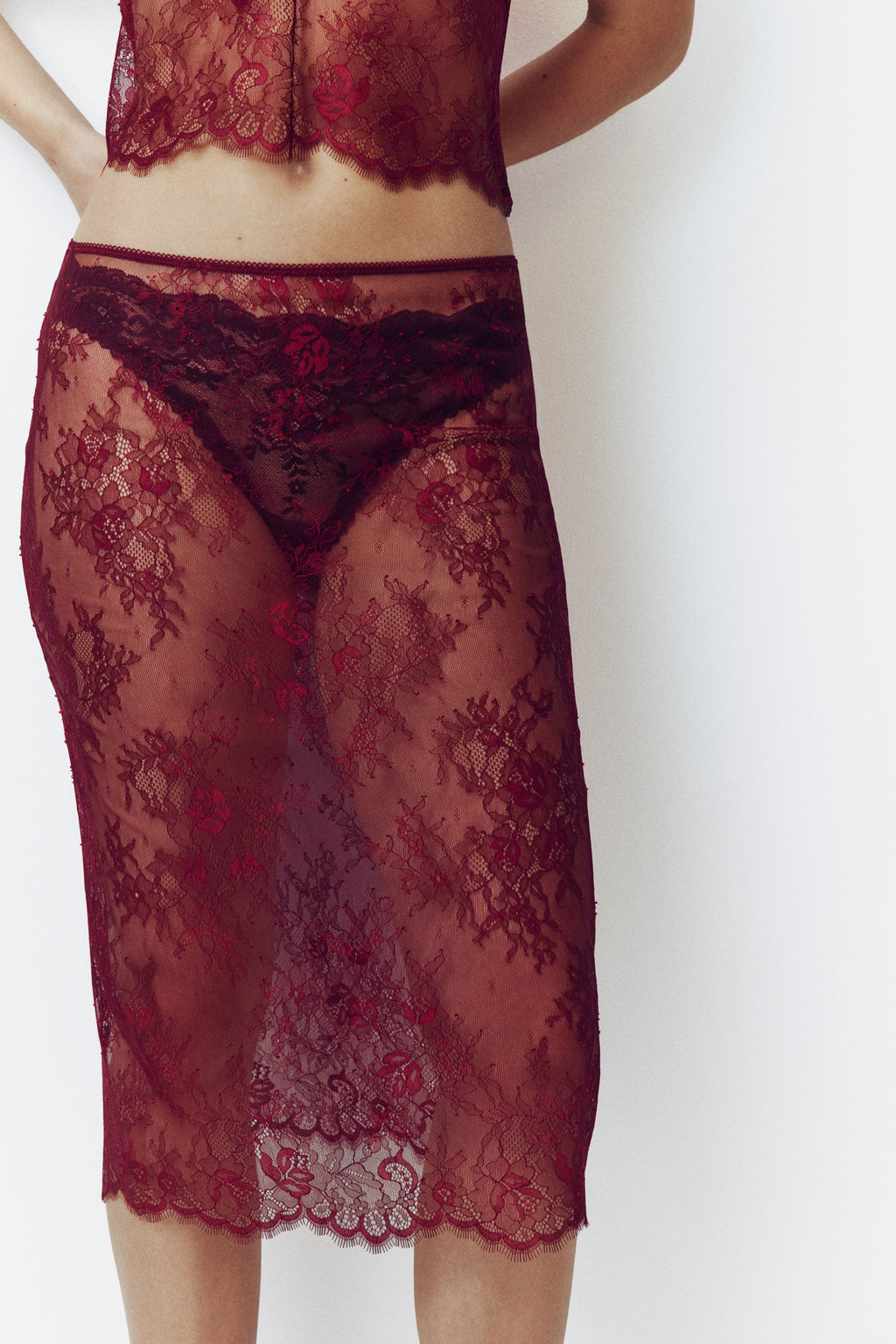 Falda midi de encaje - H&m фото 4