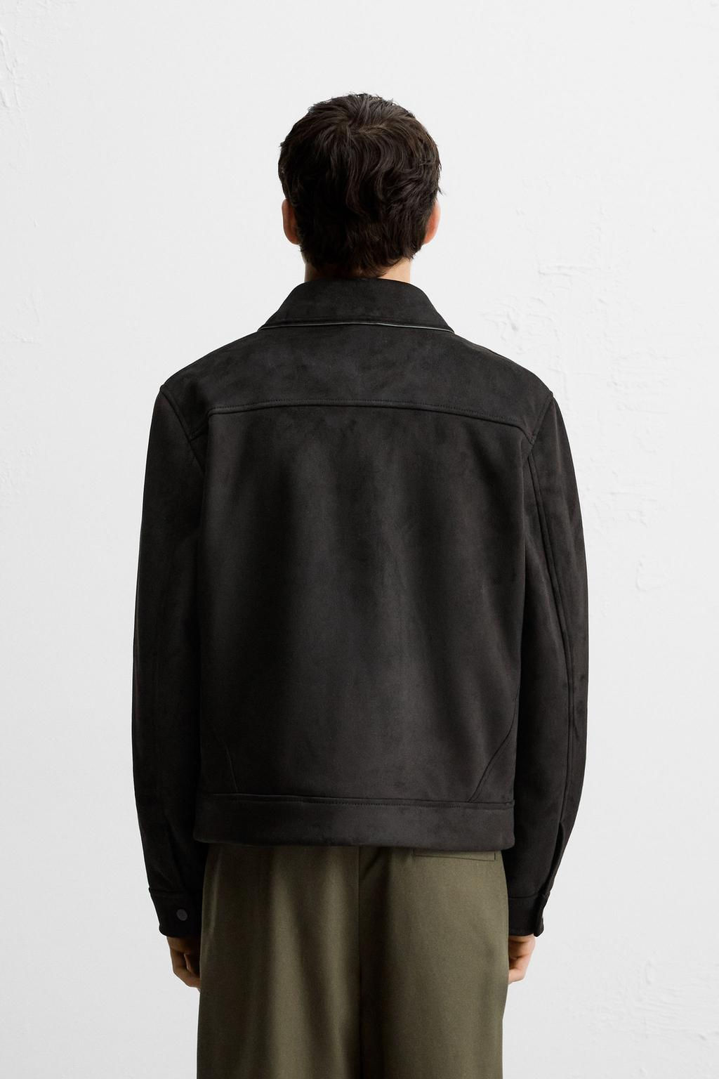 FAUX SUEDE REGULAR FIT JACKET - Zara фото 3