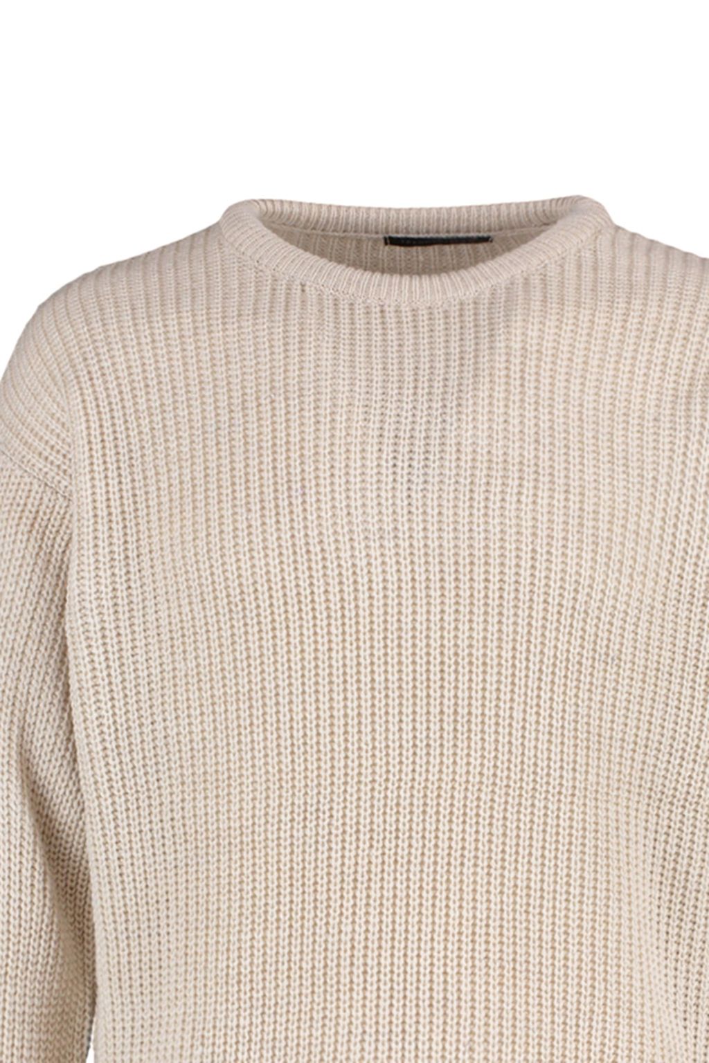 Bej Oversize Fit Couple/Cift Genis Kal?p Bisiklet Yaka Basic Triko Kazak TMNAW23KZ00189