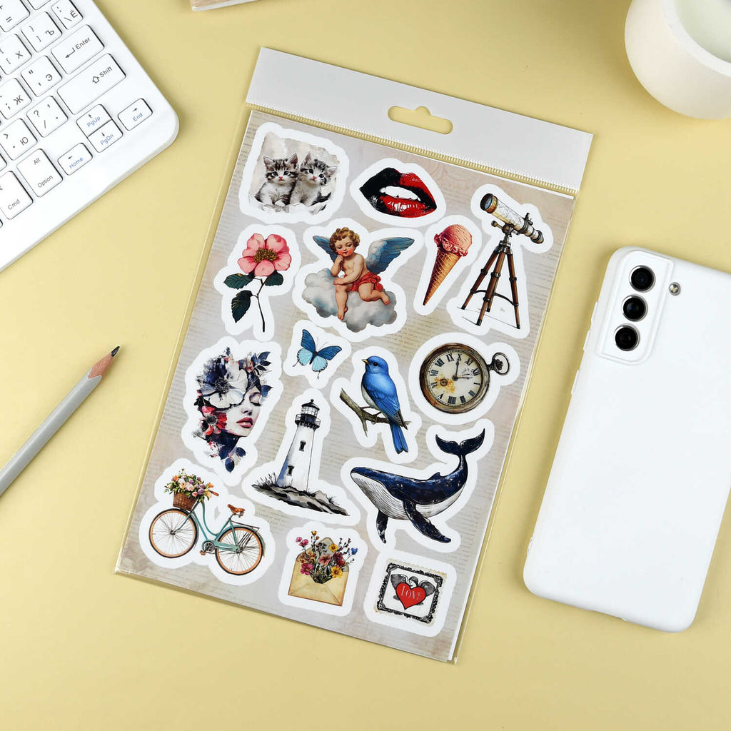 Набор наклеек. Серия "Любимые стикеры" арт. 72042 ВИНТАЖ 2 /148х210 мм,