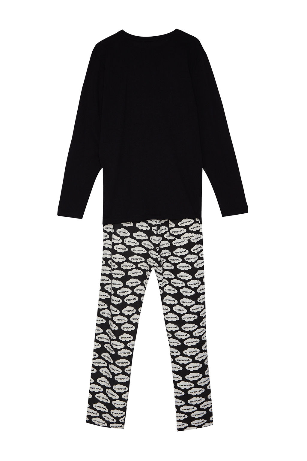 TRENDYOL MAN Siyah Unisex Regular Fit Orme %100 Pamuk Pijama Tak?m? TMNAW24PT00006 - Trendyolmilla фото 8