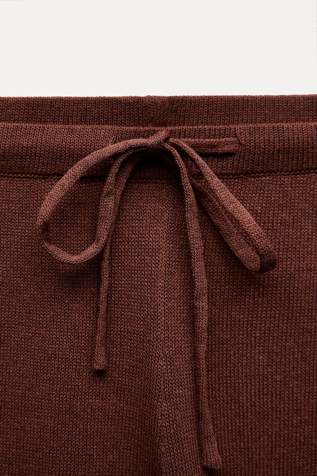 PLAIN KNIT STRAIGHT-LEG TROUSERS - Zara фото 6
