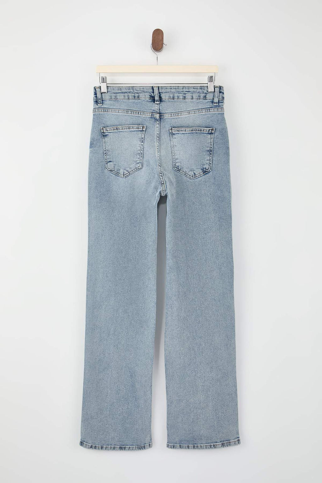 Mavi Yuksek Bel Straight Az Esnek Duz Kesim Jeans TWOSS26JE00100 - Trendyolmilla фото 2