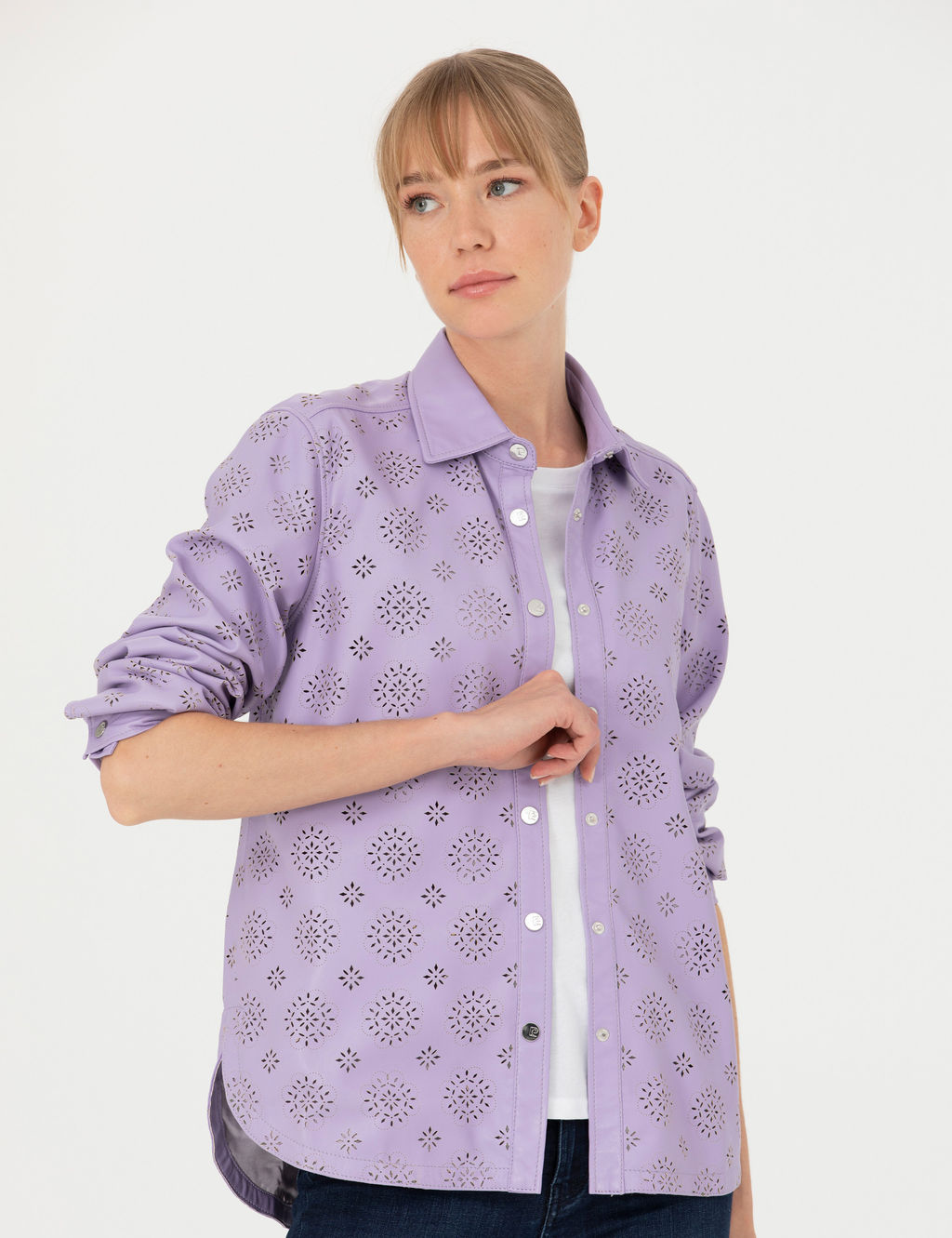 Eflatun Comfort Fit Uzun Kollu G_mlek