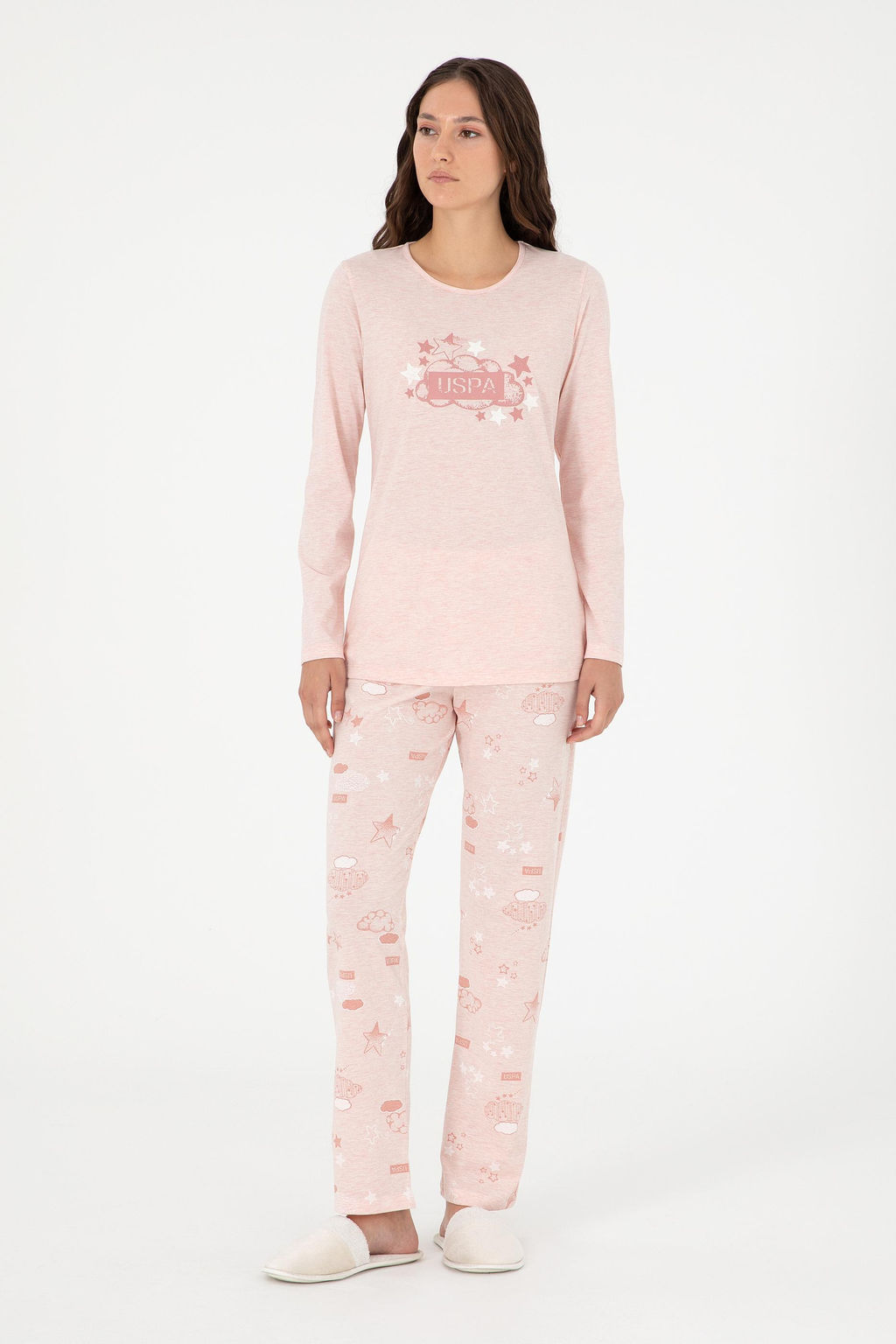 Женский розовый пижамный комплект Неожиданная скидка в корзине - U.s. polo assn фото 2
