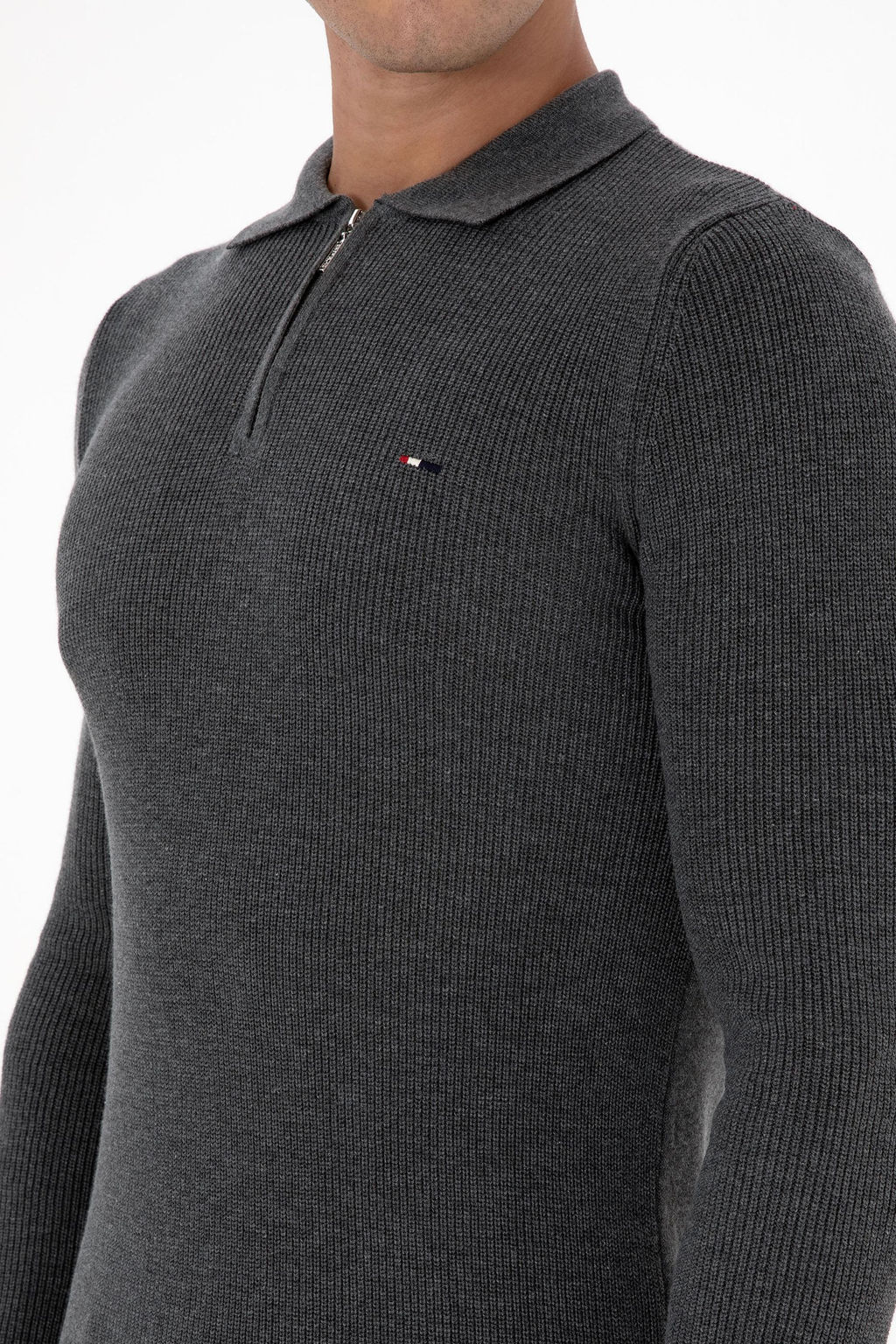 Erkek Antrasit Melanj Basic Kazak - U.s. polo assn фото 7