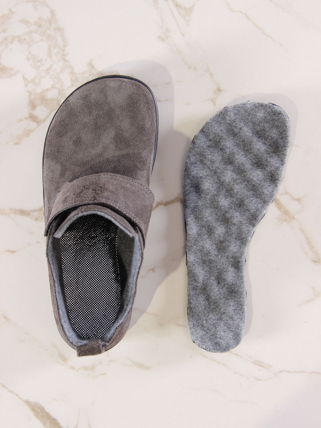 Босоногие ботинки 209.NATAbl.Серый замок замша/байка