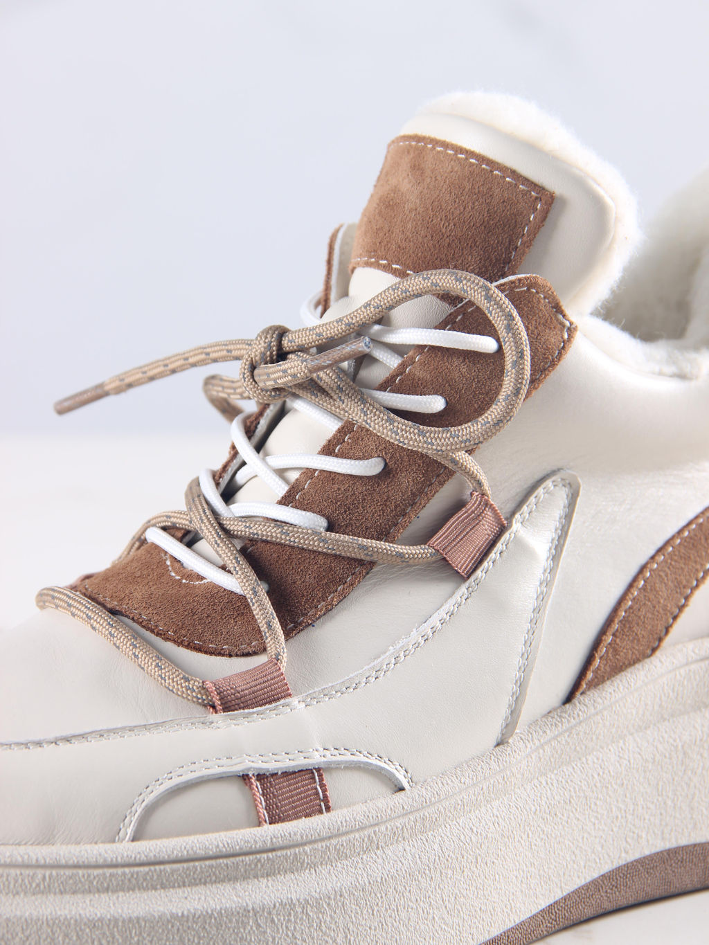 Ботинки 229.windybe. бежевый коричневый/Байка