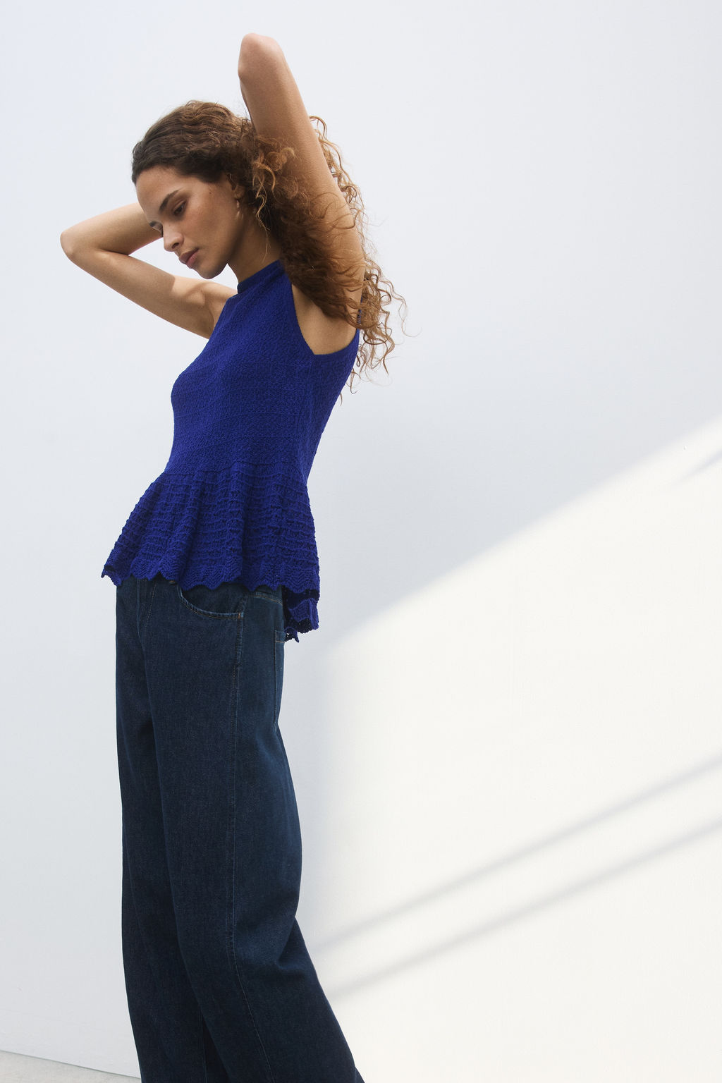 Top en punto pointelle con peplum - H&m фото 4