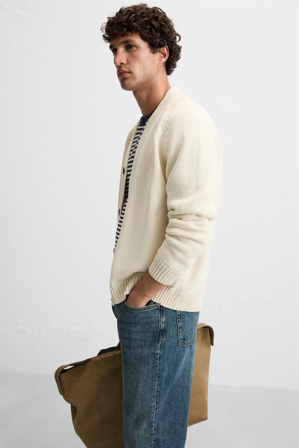 CONTRAST BUTTON CARDIGAN - Zara фото 5