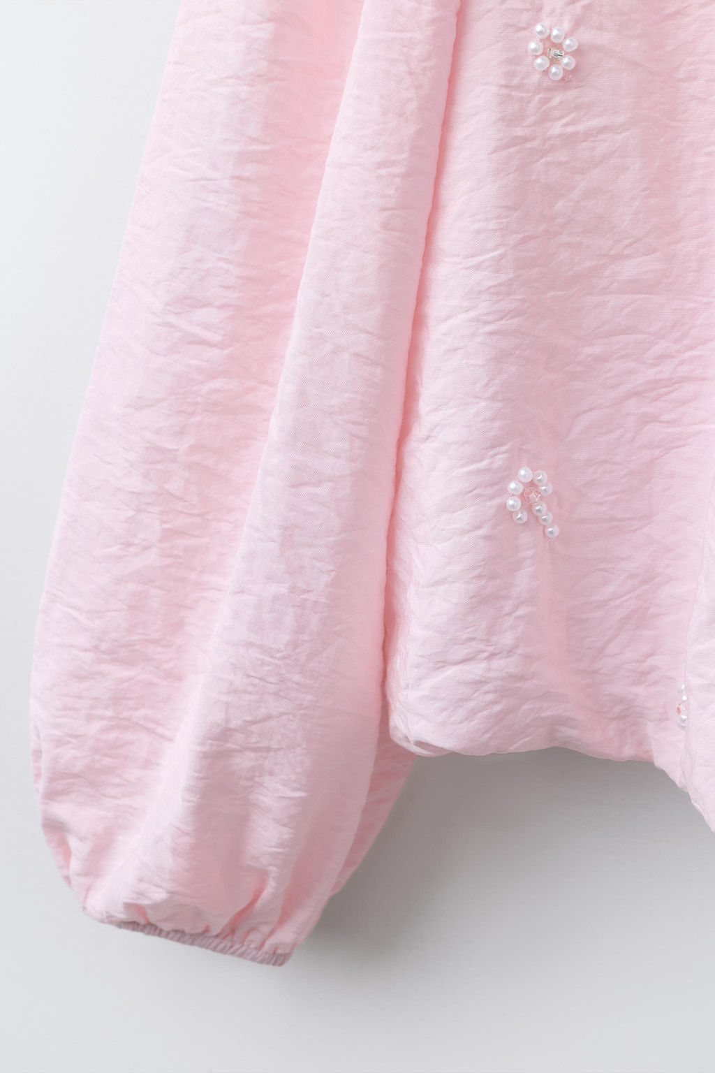 SATIN BLOUSE WITH FAUX PEARLS - Zara фото 4