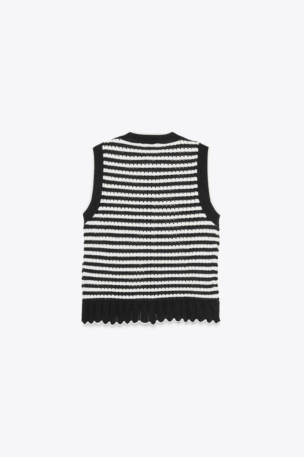 STRIPED KNIT WAISTCOAT TOP - Zara фото 5