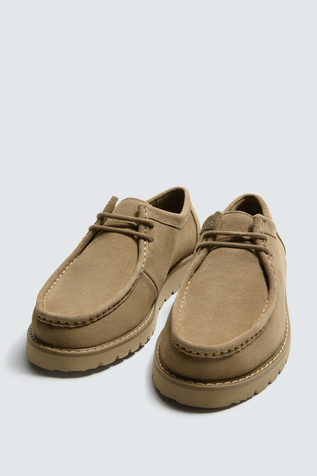 LEATHER MOC TOE SHOES - Zara фото 5