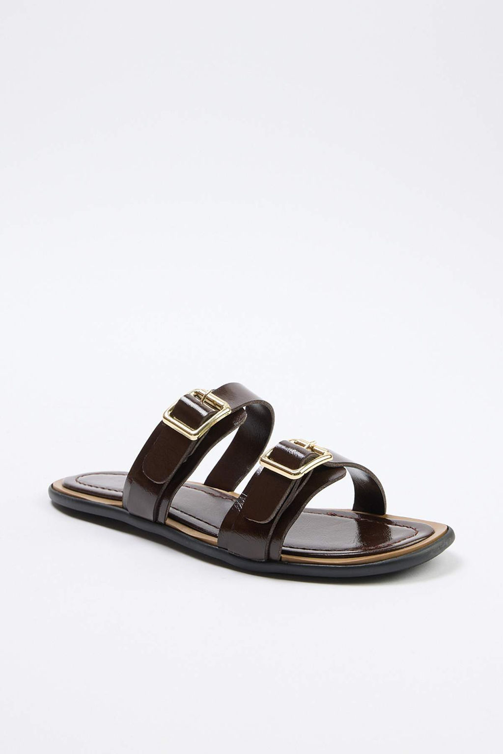 Koyu Kahverengi Cift Bant Detayl? Kad?n Terlik TAKSS26TE00029