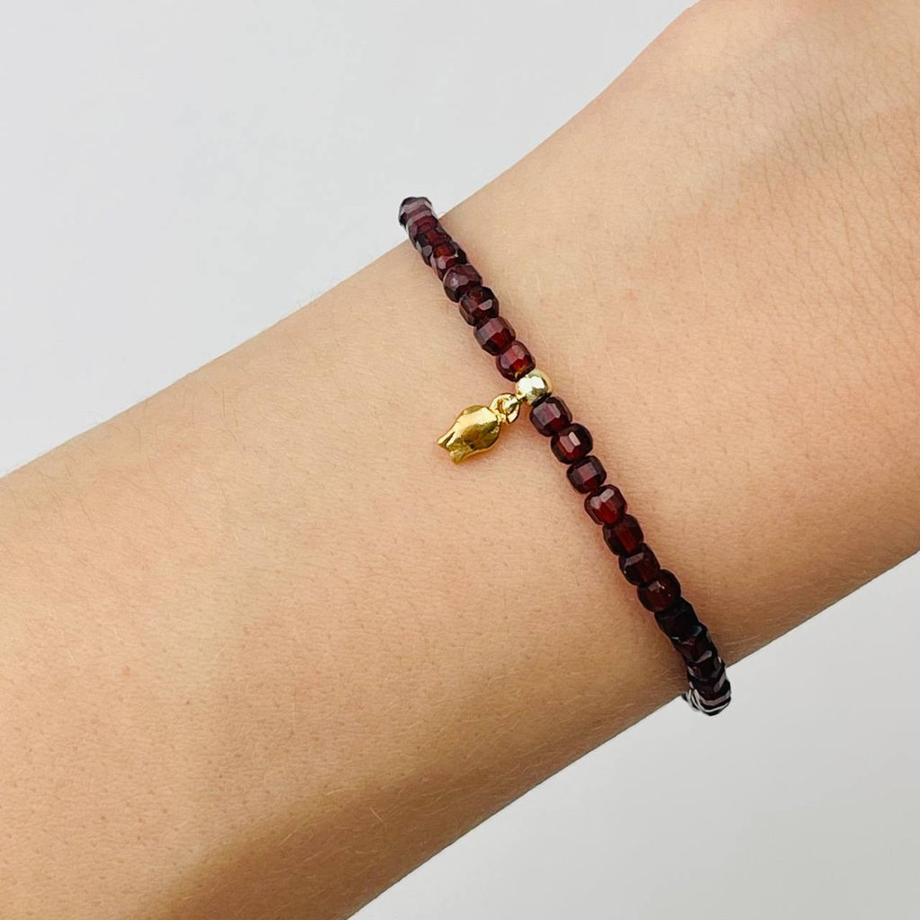 Браслет из Граната "Спессартин" с подвеской 16,5 см +