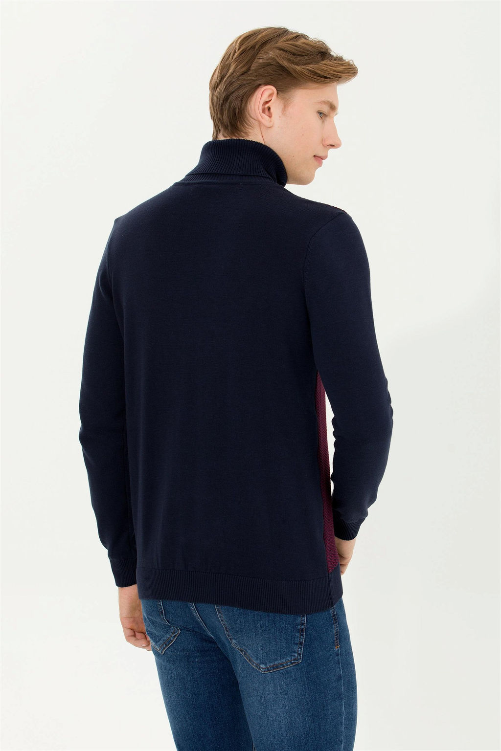 U. S. Polo Assn Мужская бордовая водолазка из трикотажного свитера - U.s. polo assn фото 11