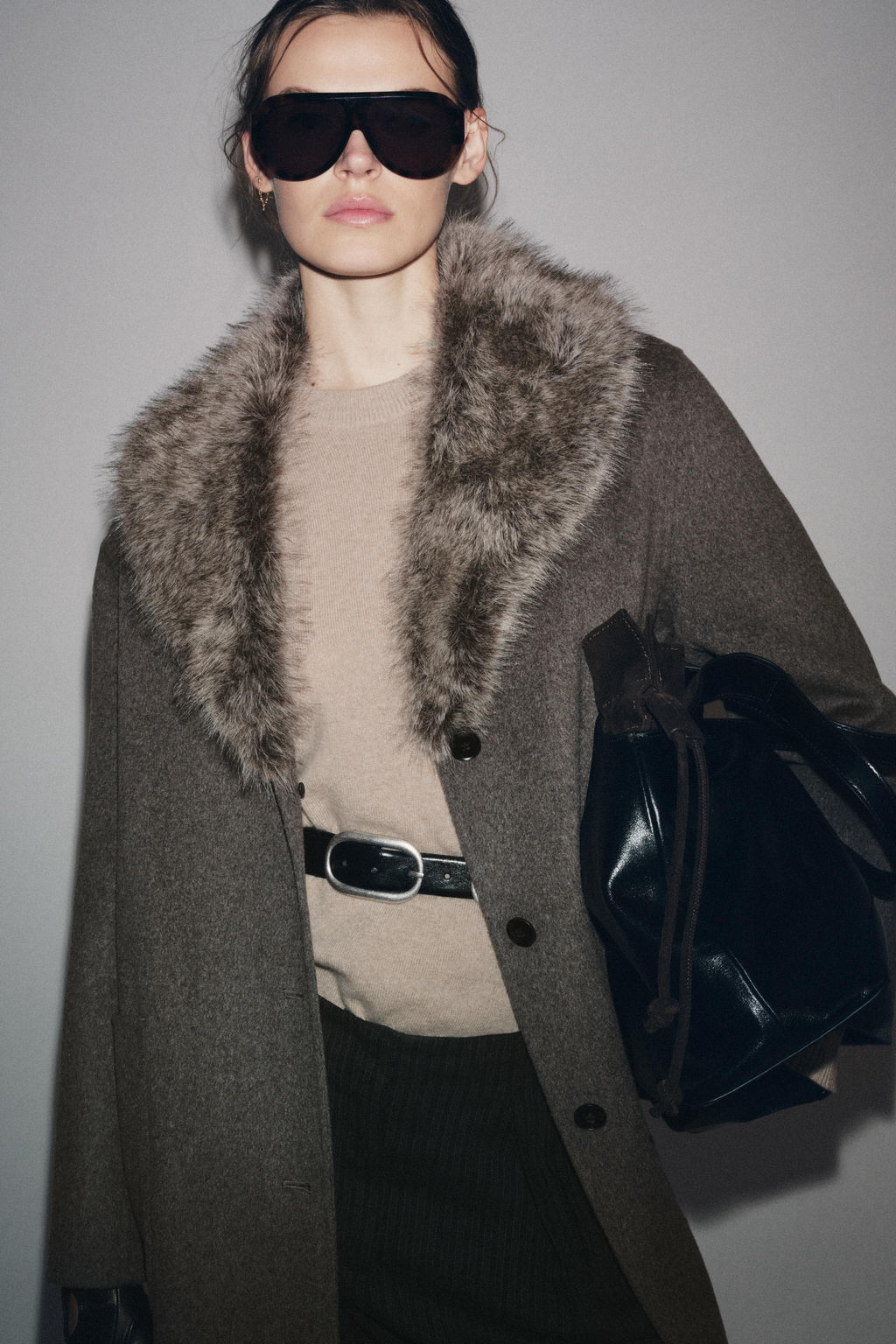 ZW COLLECTION LIMITED EDITION WOOL BLEND COAT - Zara фото 7