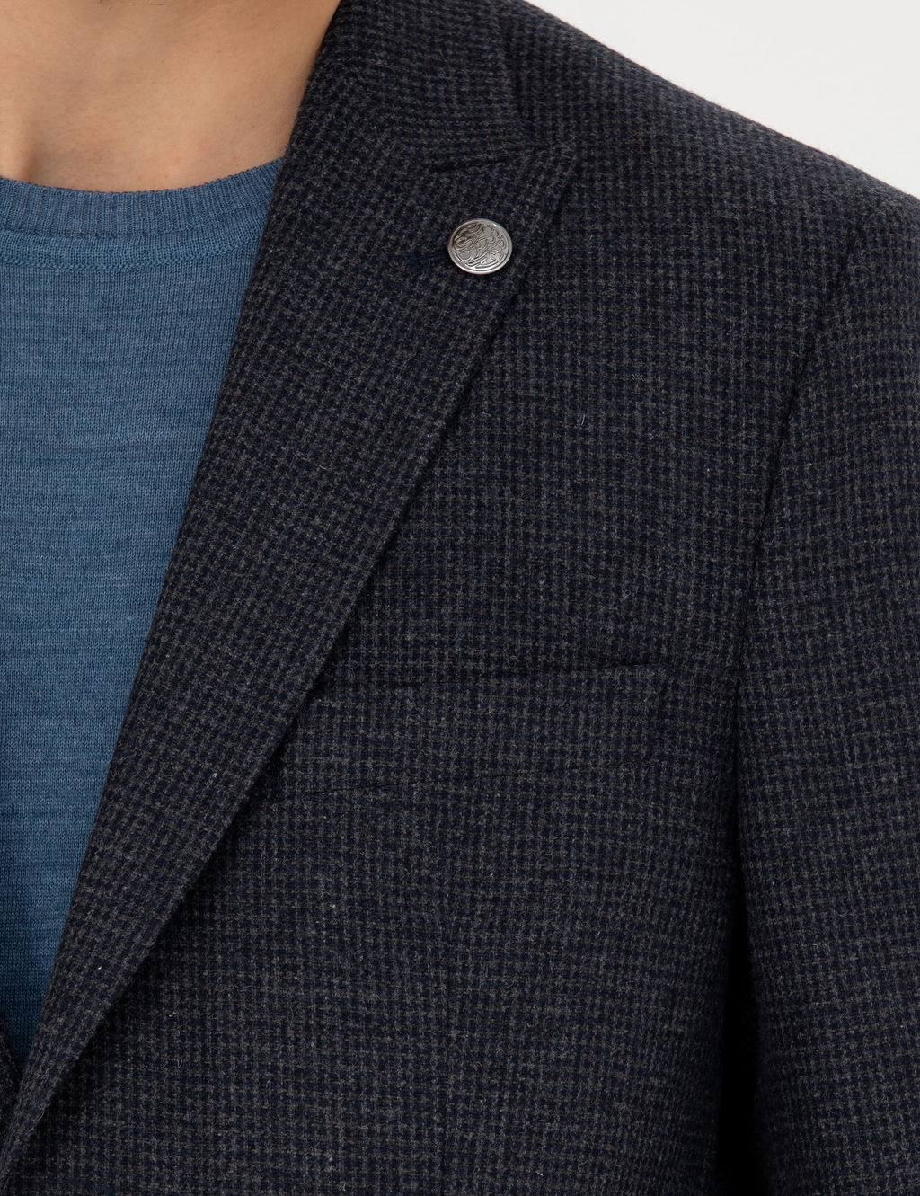 Lacivert Slim Fit Y_n Kar___ml_ Ceket