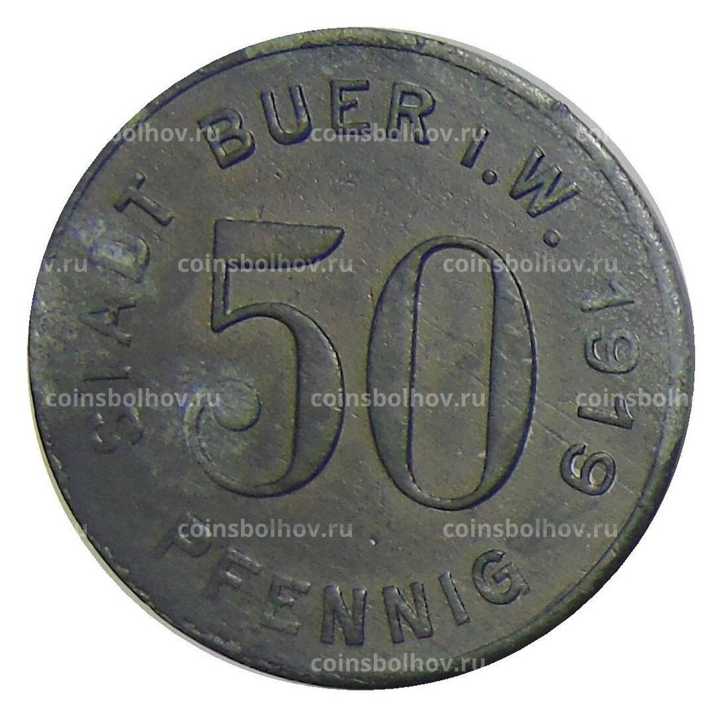 Монета 50 пфеннигов 1919 года Германия Нотгельд Биер