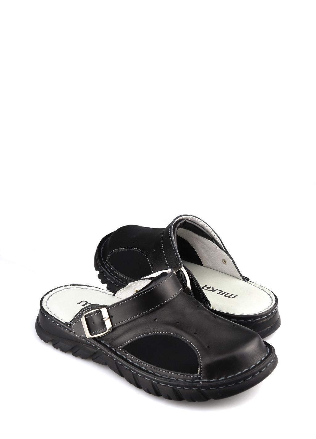 15 | Kina | Черные женские медицинские сабо натуральная кожа - Milka shoes&more фото 14