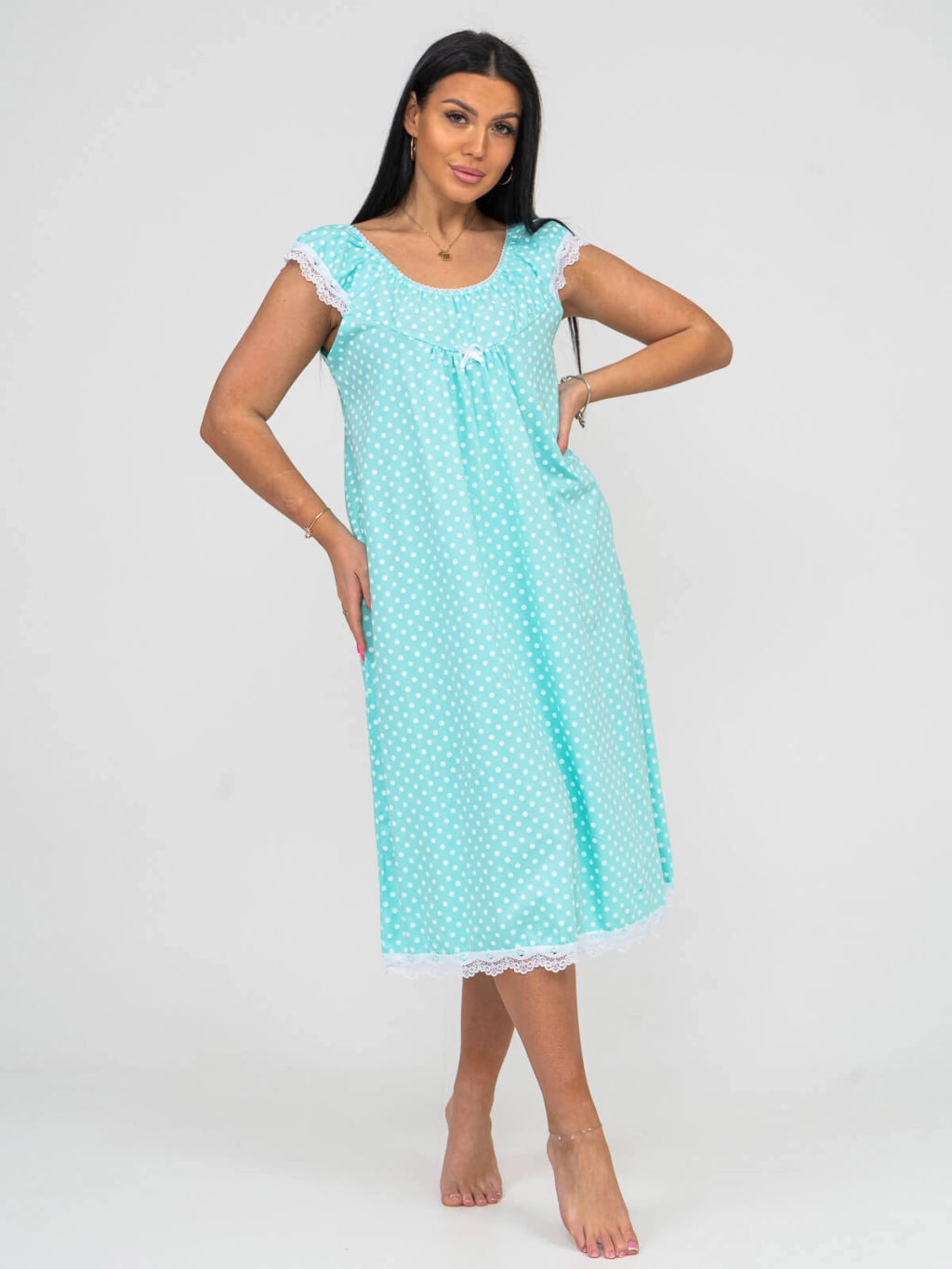 Ночная сорочка женская, цвет бирюзовый