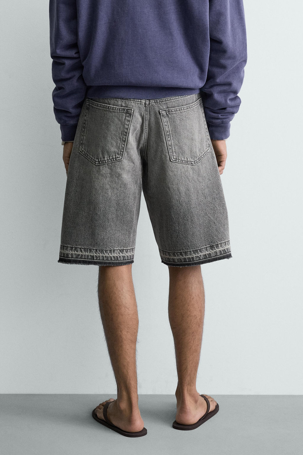 BERMUDA DENIM RELAXED FIT / Gris - Zara фото 3