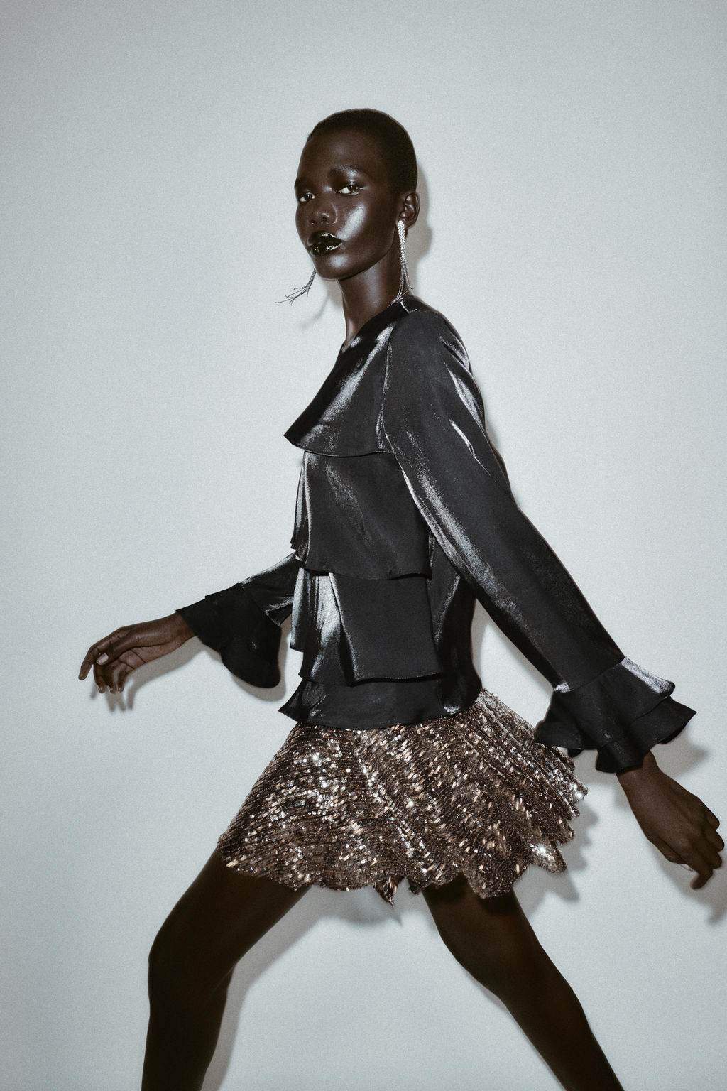 ASYMMETRIC SEQUINNED SKORT - Zara фото 3