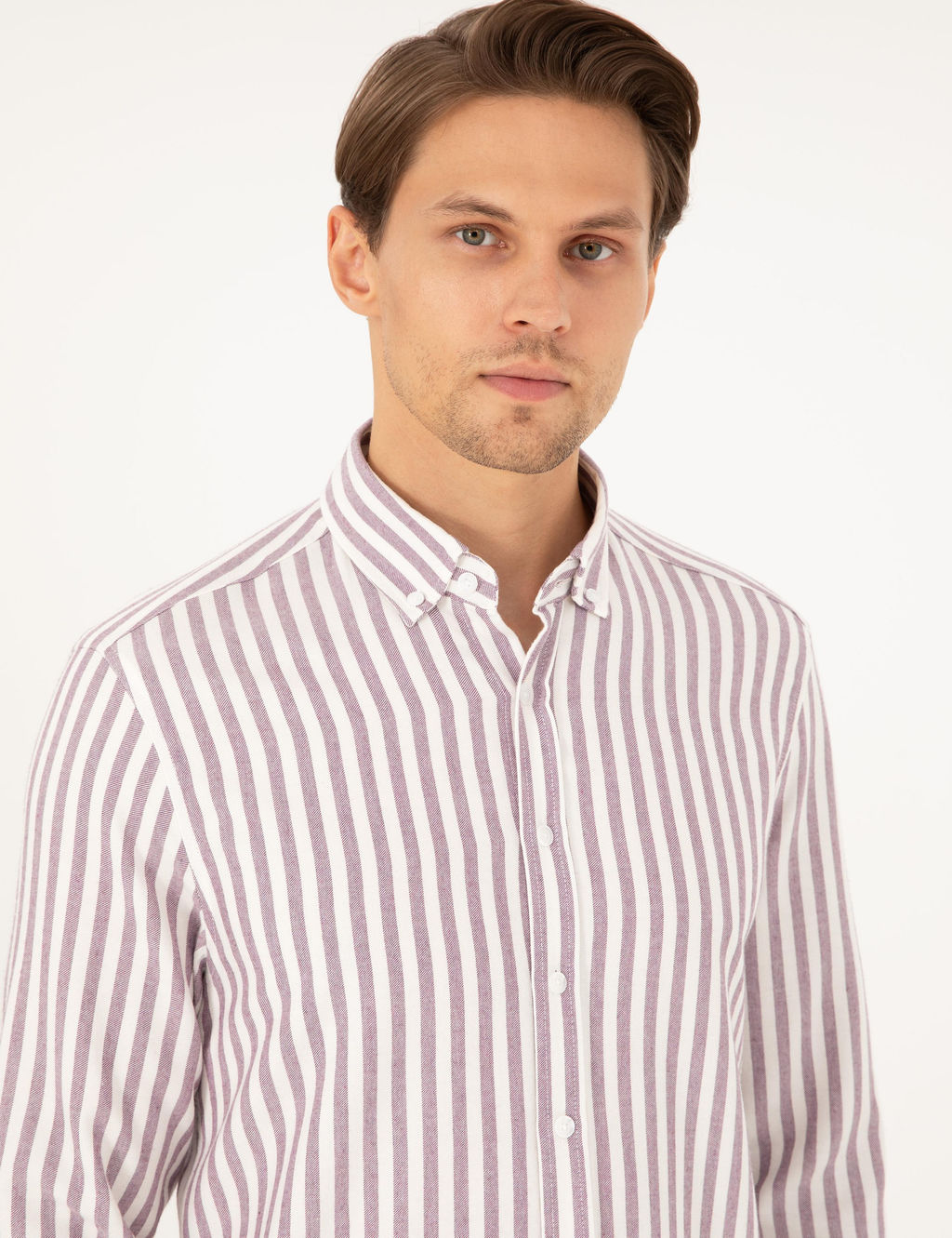 Mor Regular Fit _izgili Uzun Kollu G_mlek - Pierre cardin фото 2