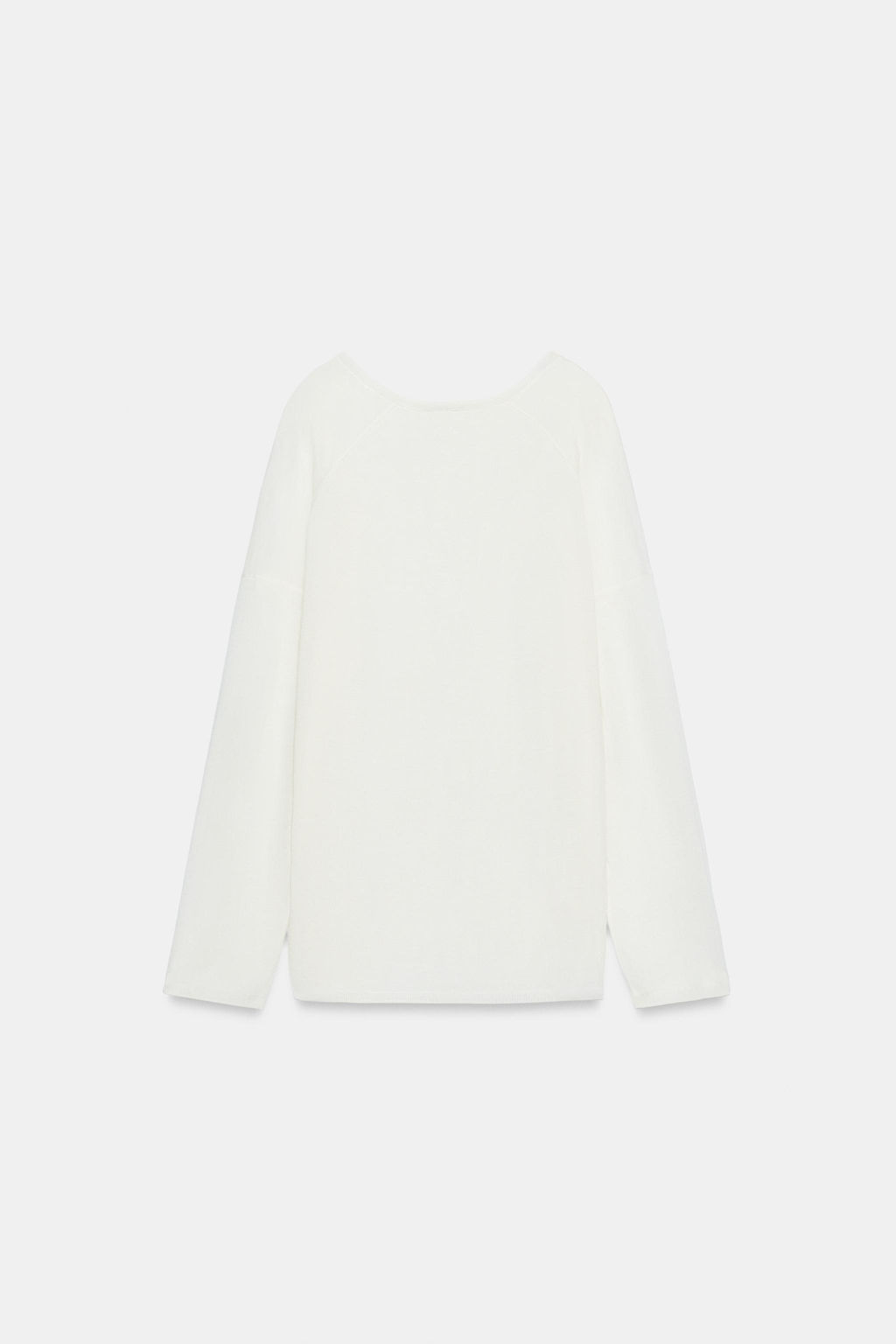 JERSEY PUNTO FINO ESCOTE PICO / crudo-blanco - Zara фото 8