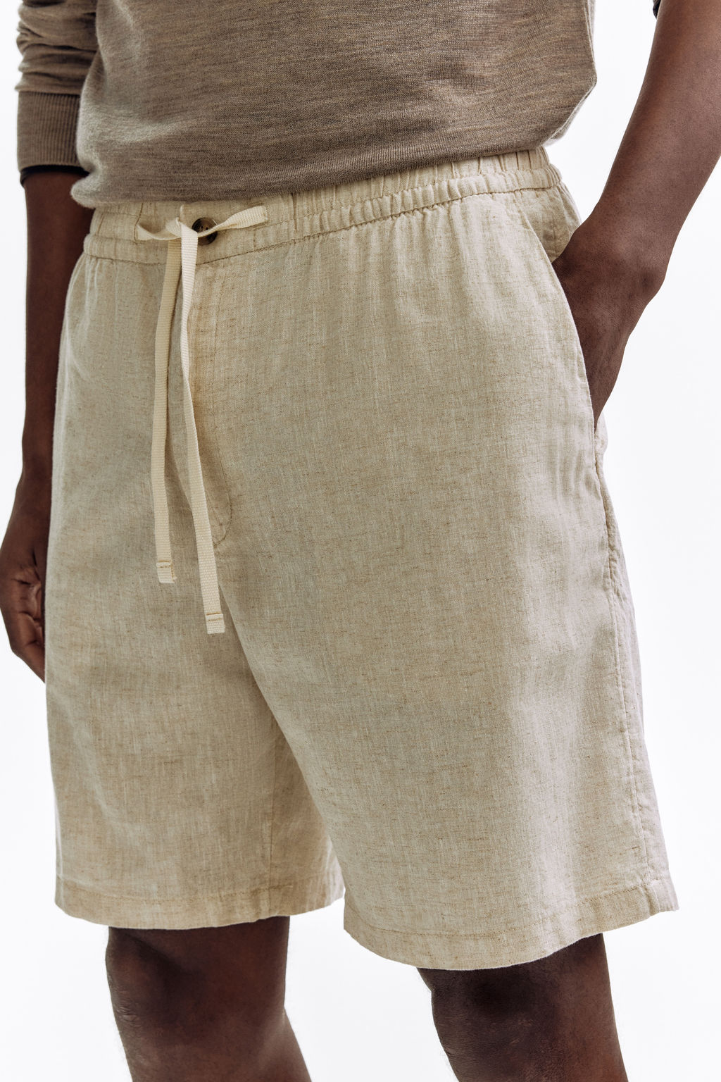 Pantal?n corto en mezcla de lino Regular Fit - H&m фото 7