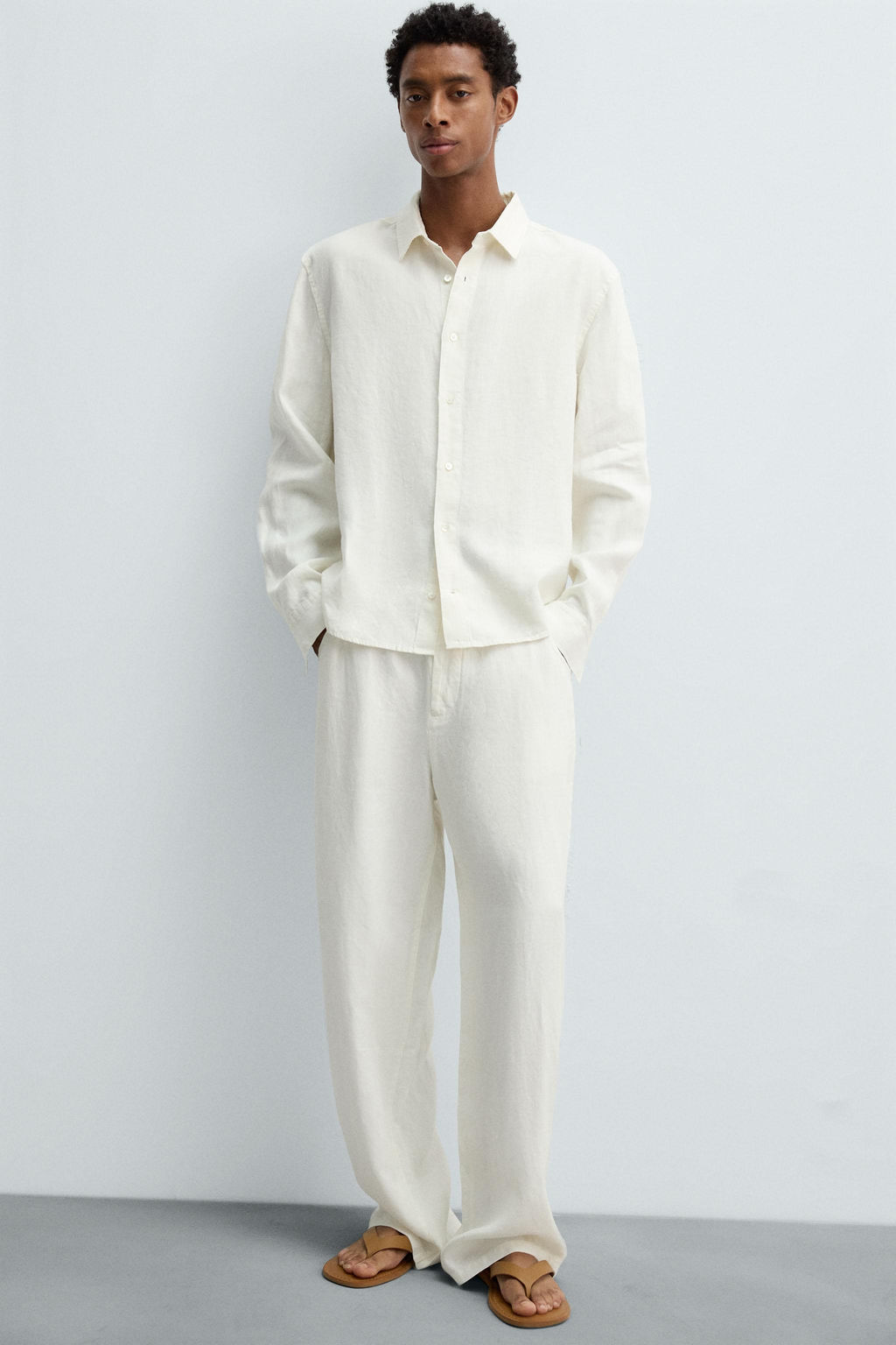 100% HEMP RELAXED FIT TROUSERS - Zara фото 23