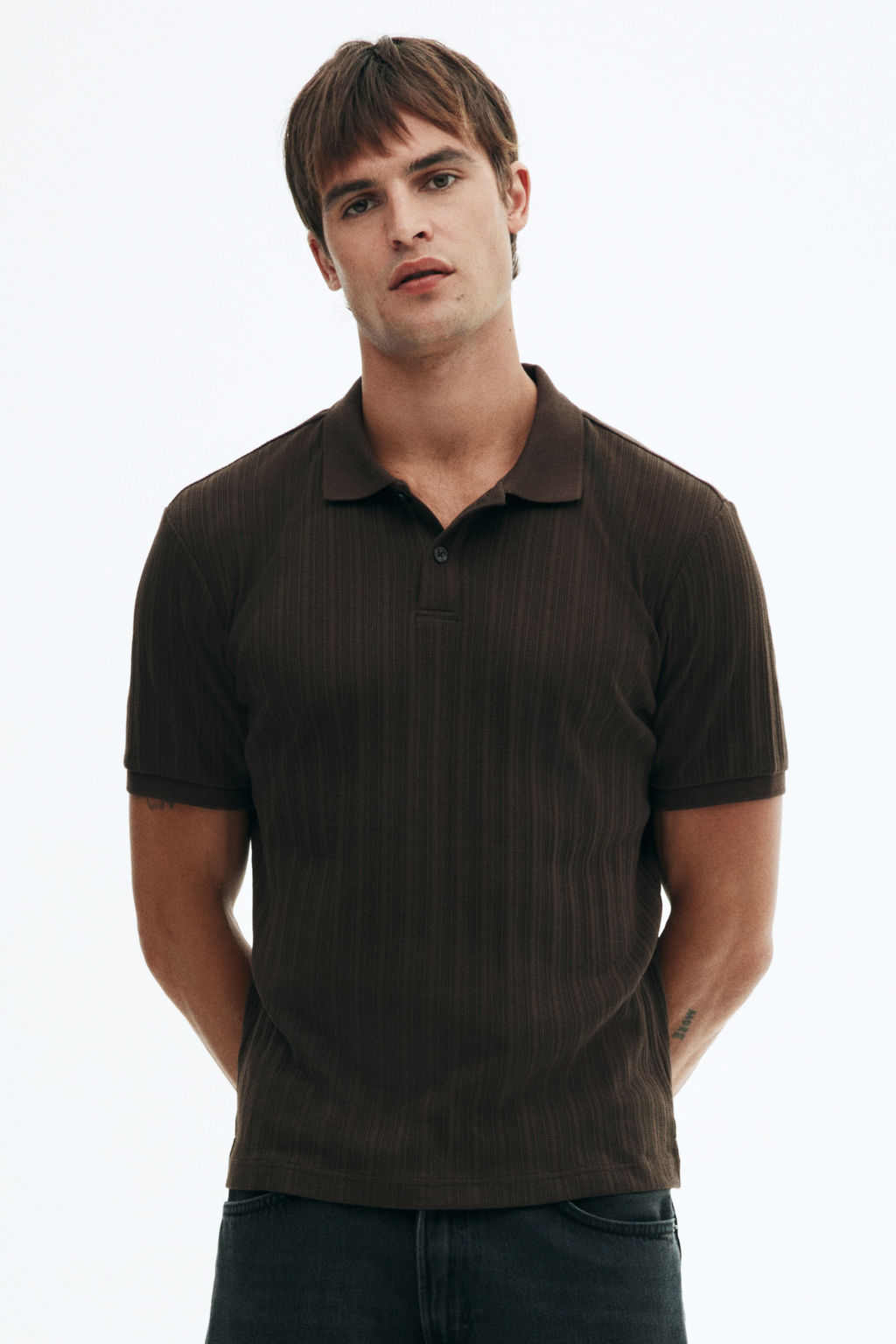 Polo en punto con textura Slim Fit - H&m фото 11