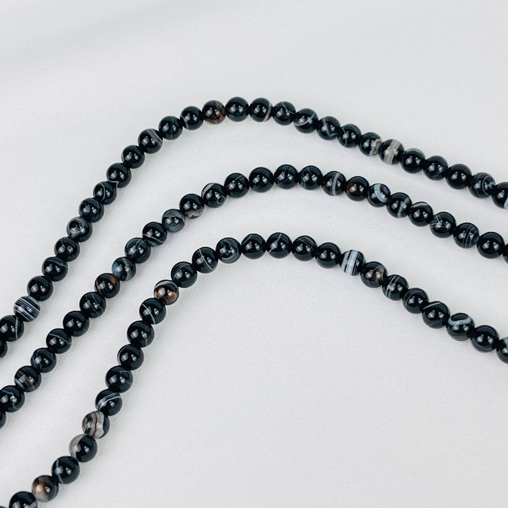 Бусины для украшений из полосатого Агата (78 бусин) 39 см