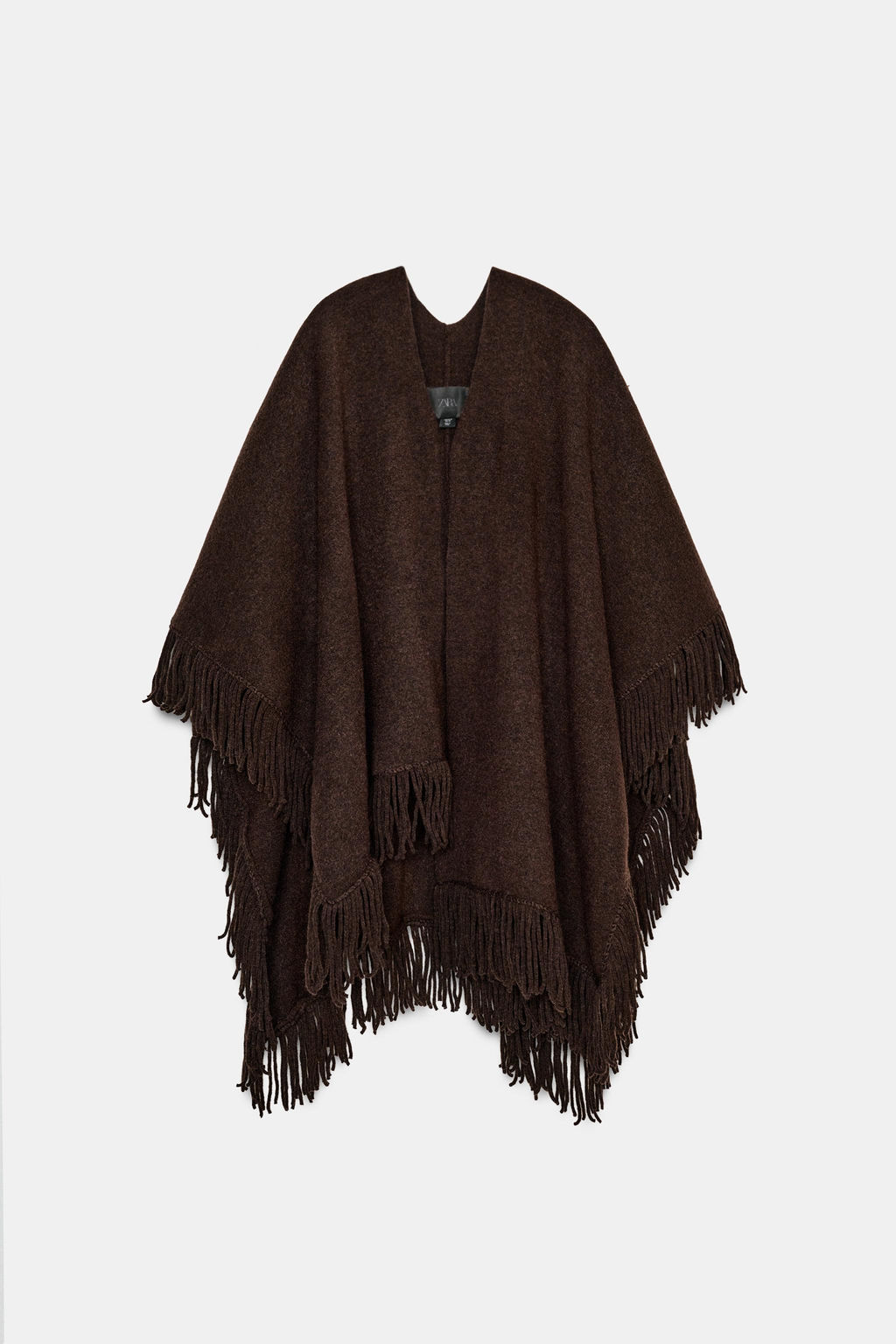 FRINGED KNIT CAPE - Zara фото 6