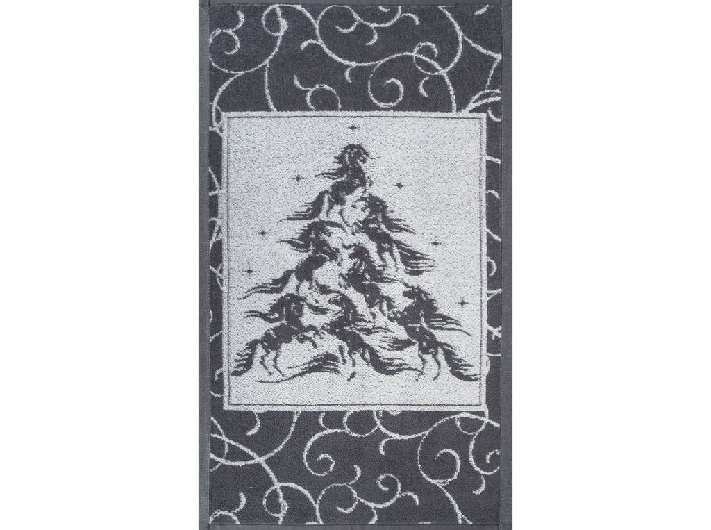 Полотенце махровое 6с104.411ж1 Лошадиная елка(графит5) 67х40см