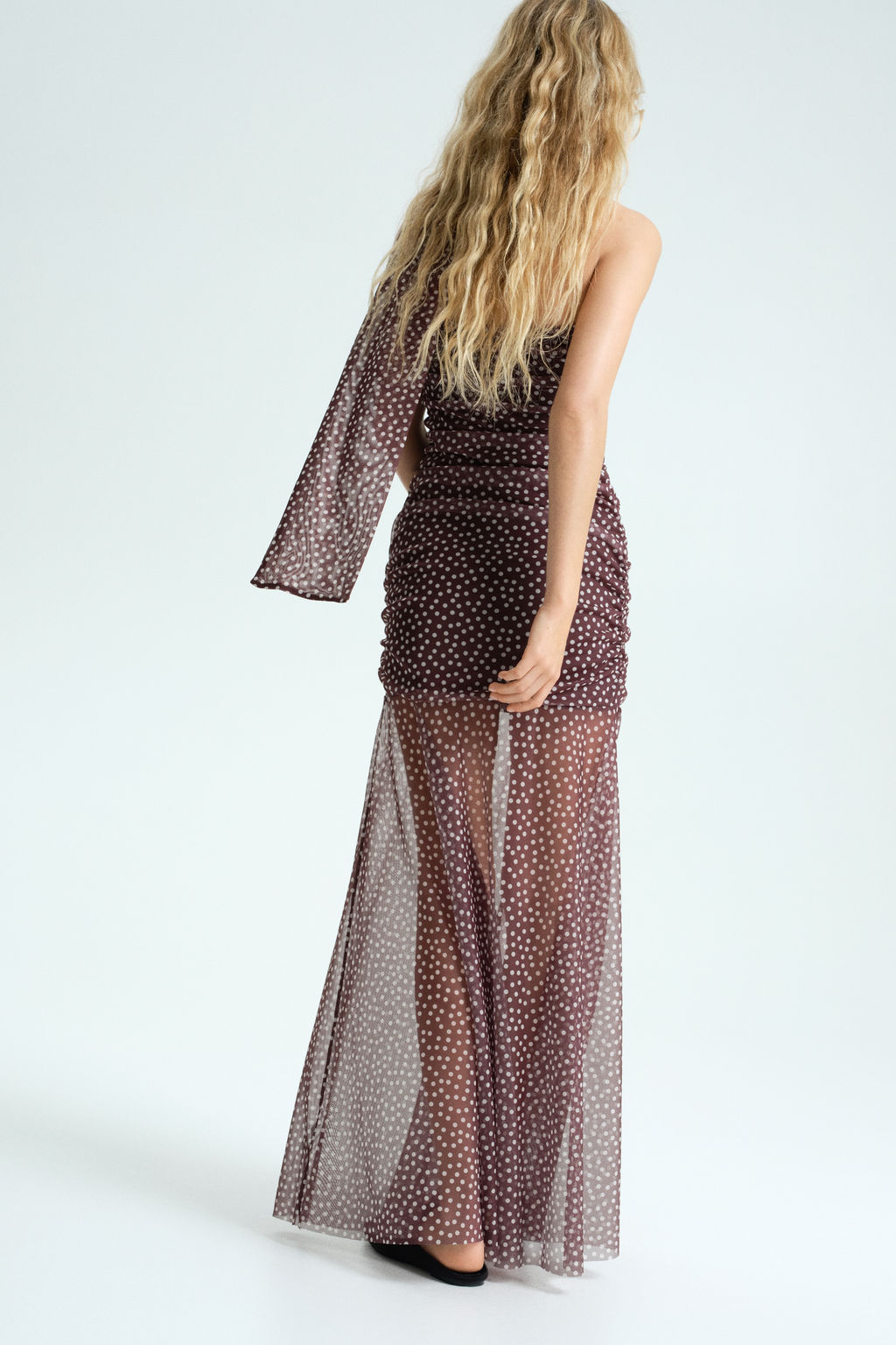 Vestido drapeado de malla - H&m фото 6