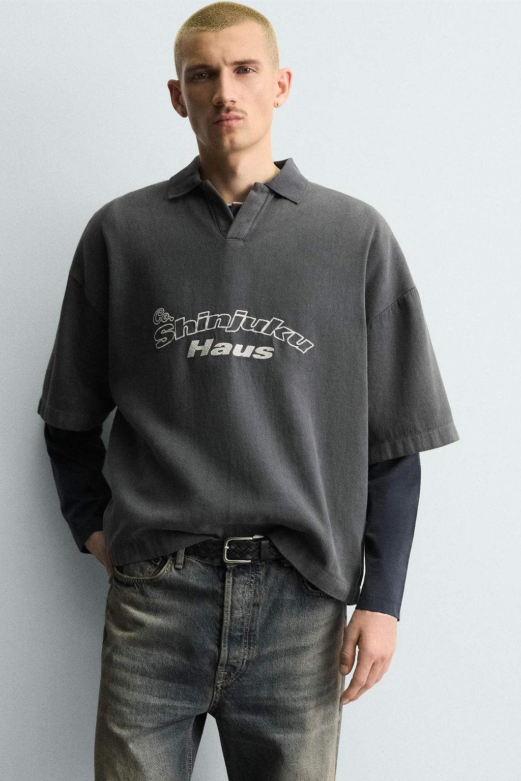 EMBROIDERED SLOGAN POLO SHIRT - Zara фото 6