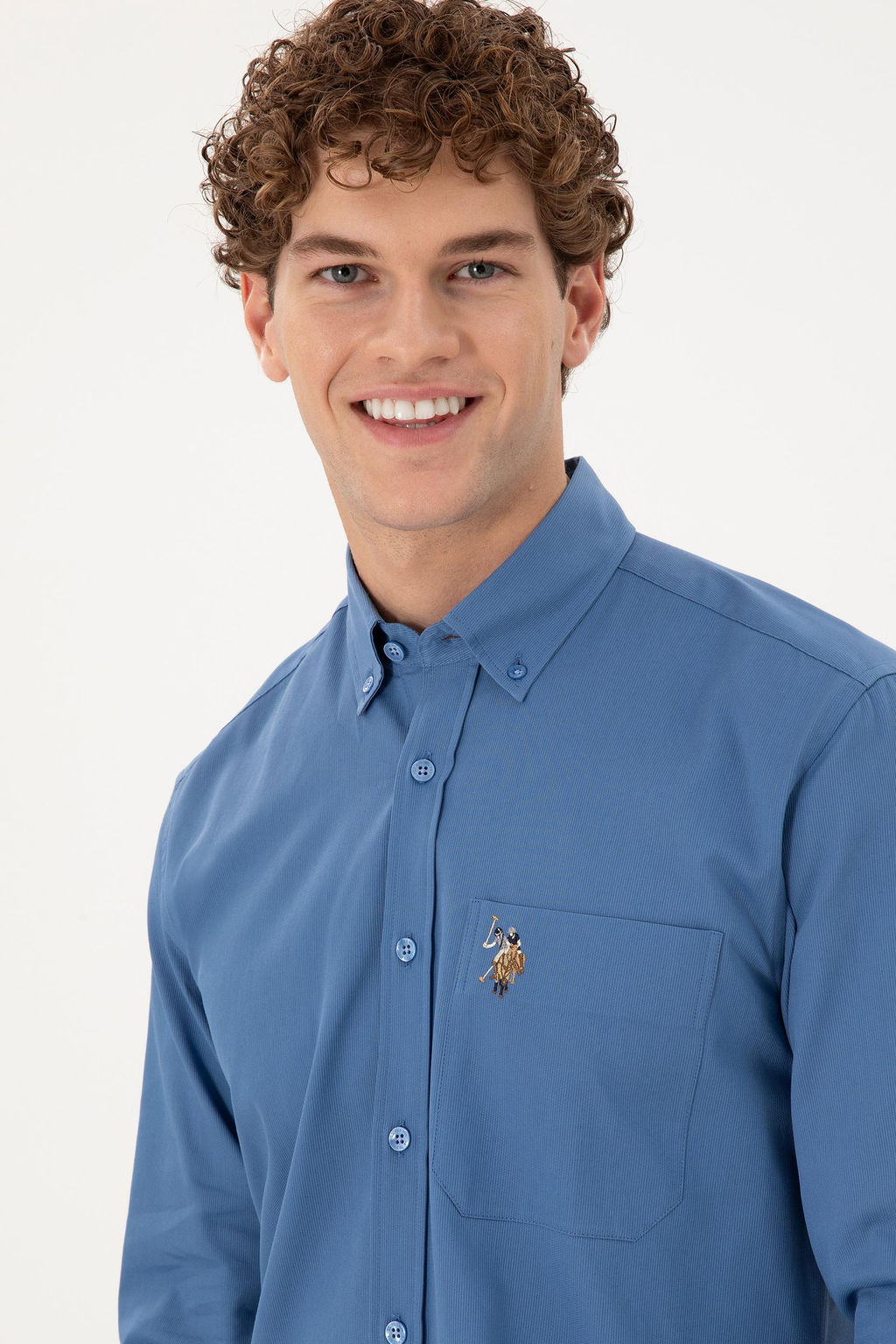 Мужская темно-синяя рубашка с длинным рукавом Неожиданная скидка в корзине - U.s. polo assn фото 9