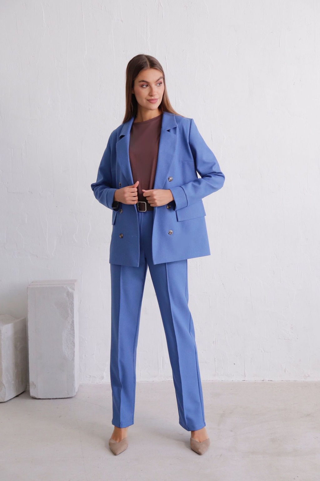 11826 Жакет двубортный голубой - Martichelli фото 4