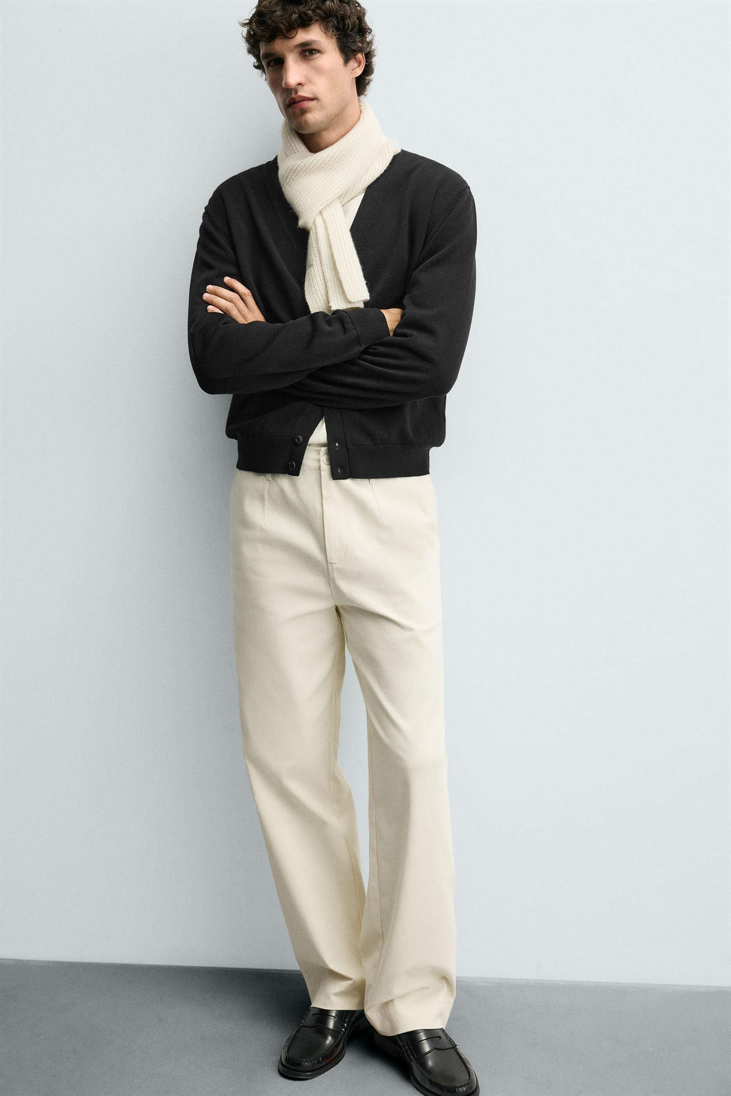 TWILL TEXTURED TROUSERS WITH BELT