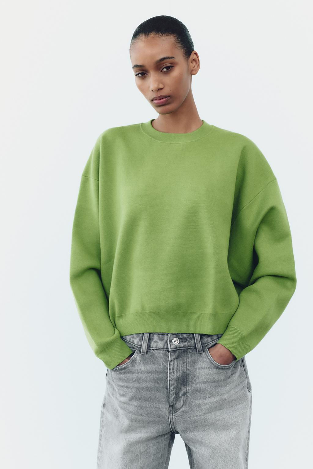 BASIC PLAIN KNIT SWEATSHIRT - Zara фото 10