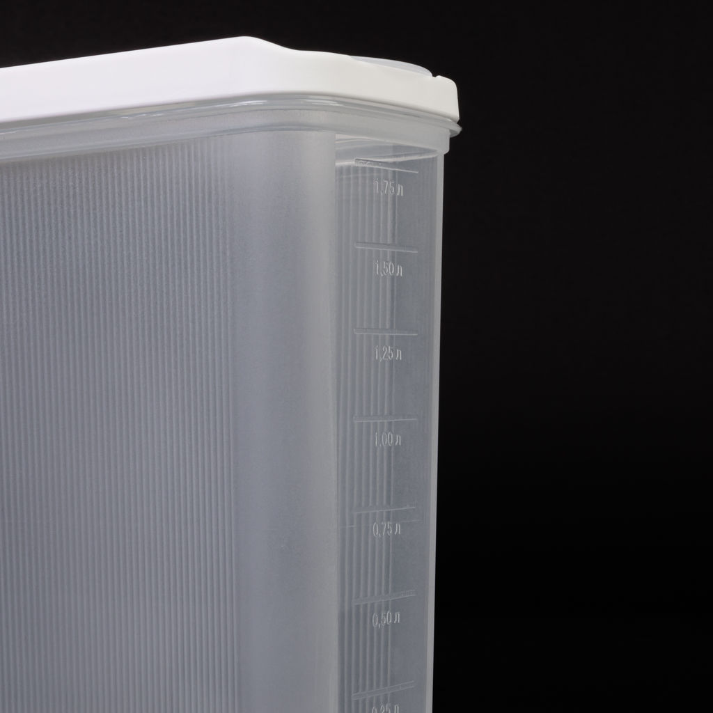 Цена за 2 шт. Емкость для сыпучих продуктов "Лайн" 2л (белый) М9005