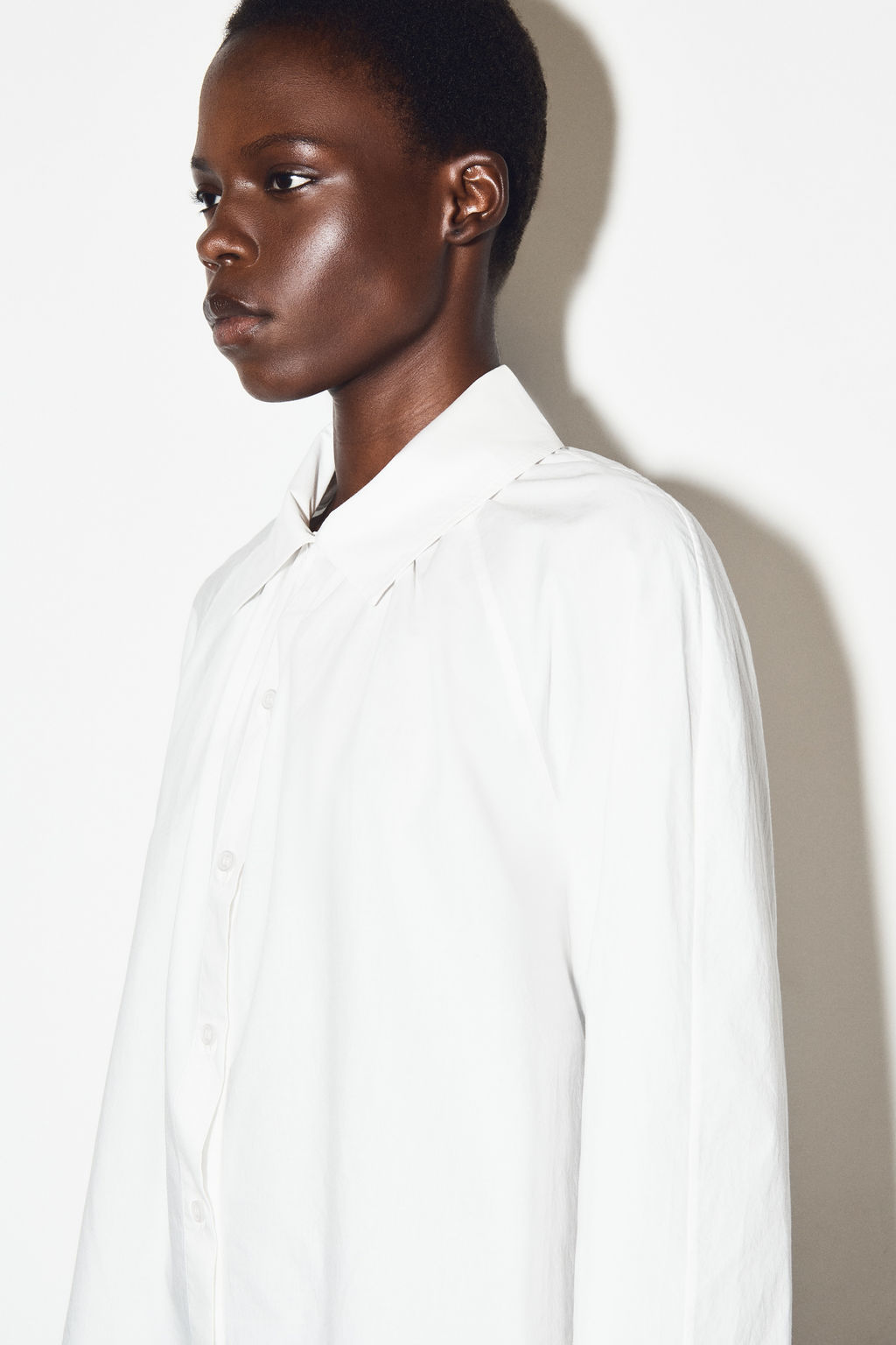 GATHERED PIMA COTTON SHIRT - H&m фото 7